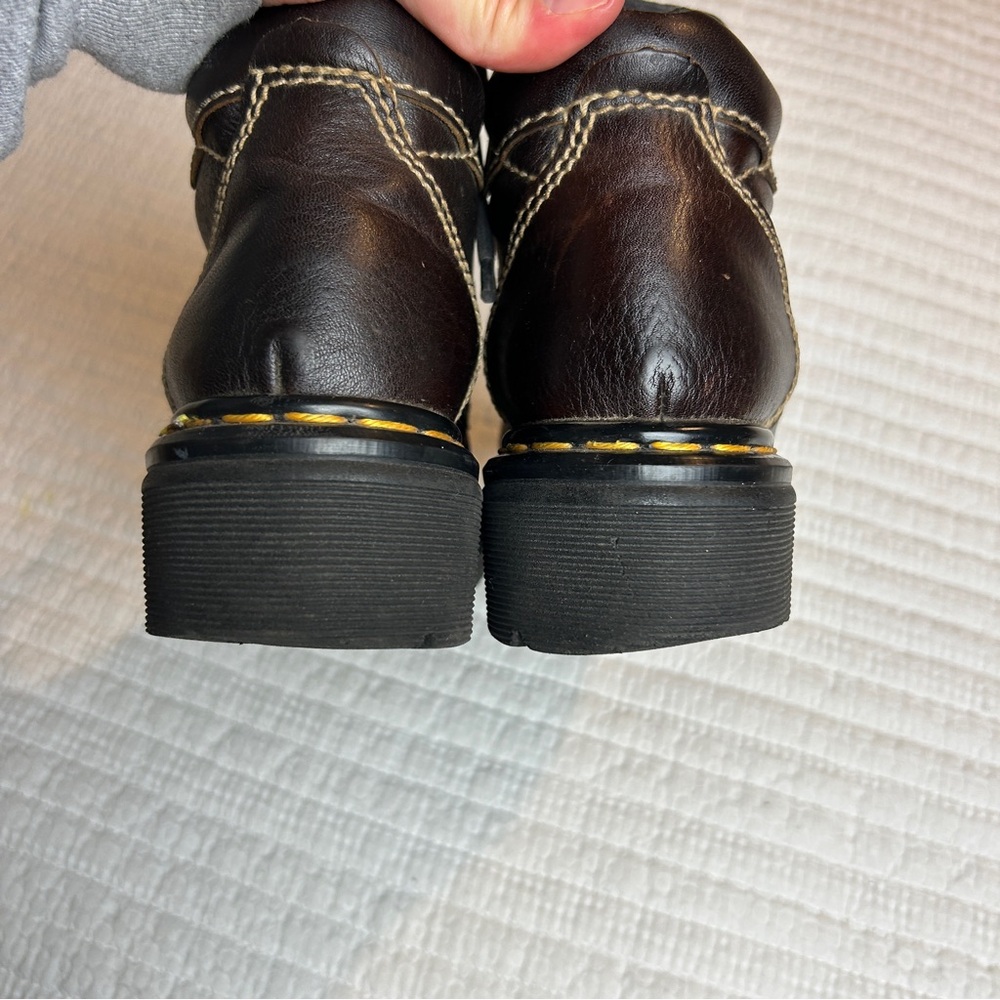 Dr. Martens Dark Brown Leather Boots Size 5 style 9271 - Picture 5 of 9